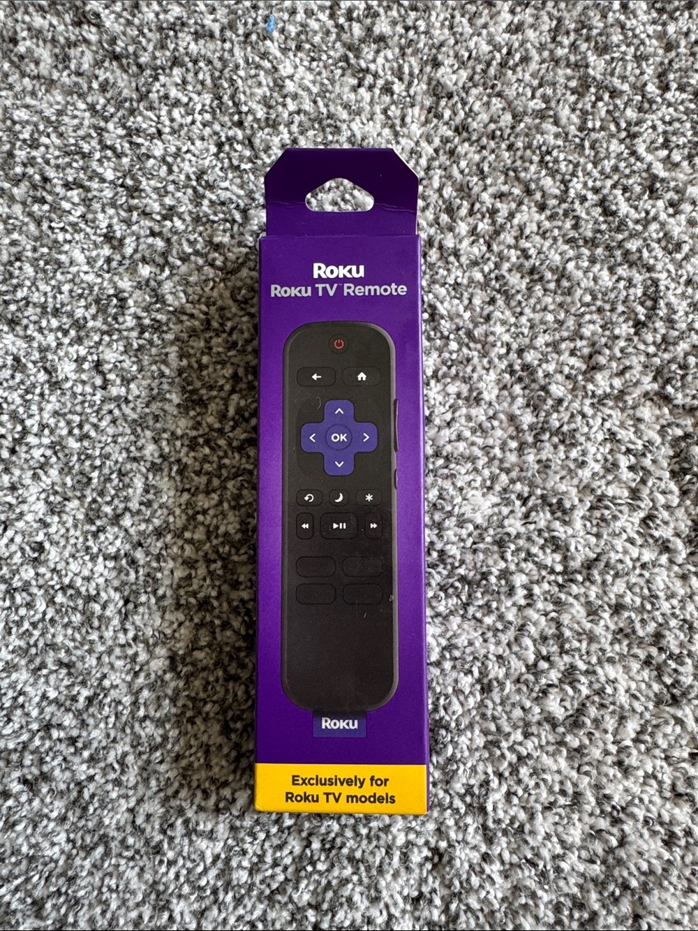 Roku TV Remote - Black with Purple Accents